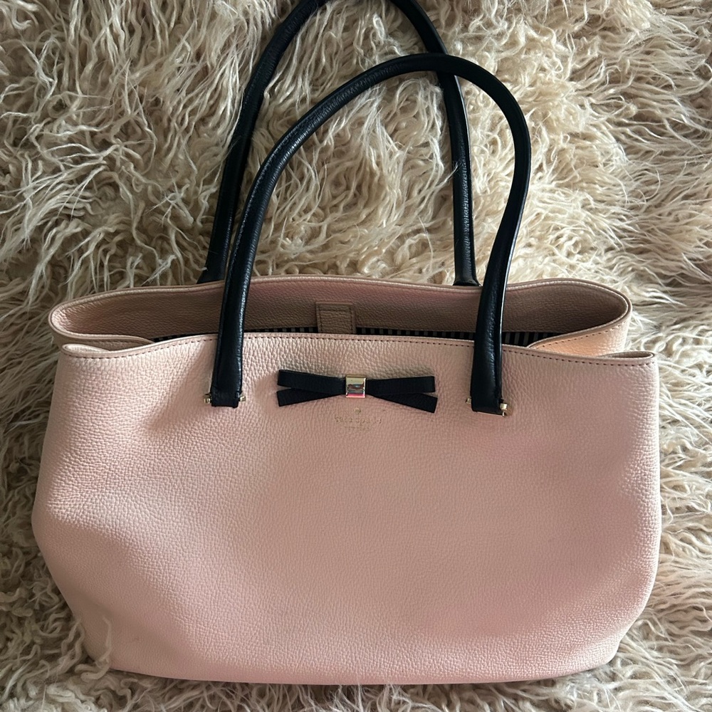 Kate Spade Pink Tote Bag with Black Handles